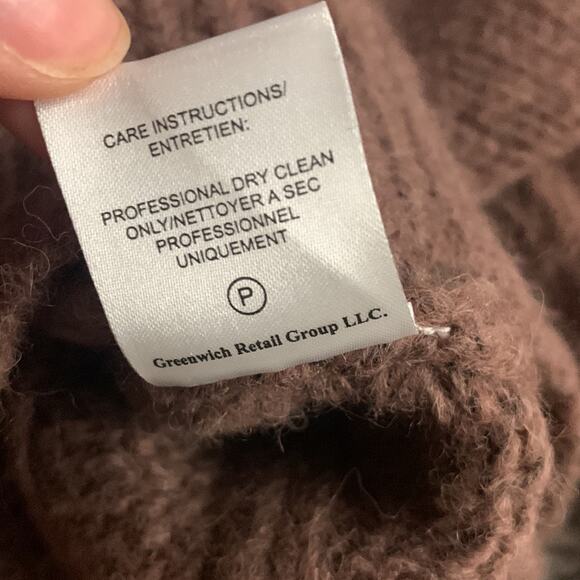 The Westside Cabled Pullover Long Sleeve Sweater Brown Alpaca Wool Sweater NWT - Picture 5 of 6